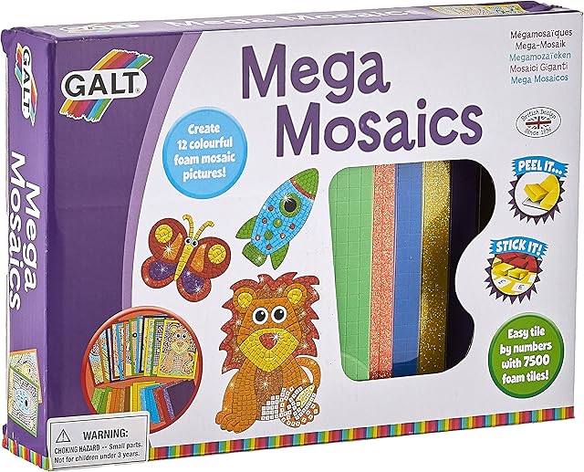 Galt Toys, Mega Mosaics, Kids' Craft Kits, Ages 5 Years Plus