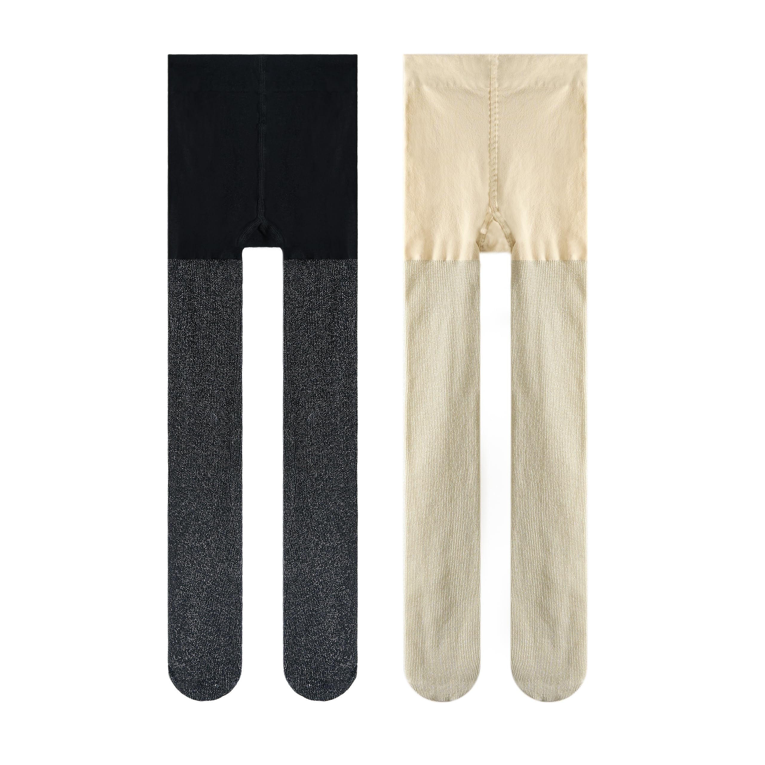 LOLANTA Glitzerstrumpfhose für Mädchen,Strumpfhose für Tanz, Party, Cosplay, 2er-Pack, 3–12 Jahre