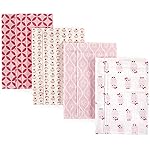 Hudson Baby Unisex Baby Cotton Flannel Burp Cloths, Pink Owls, One Size