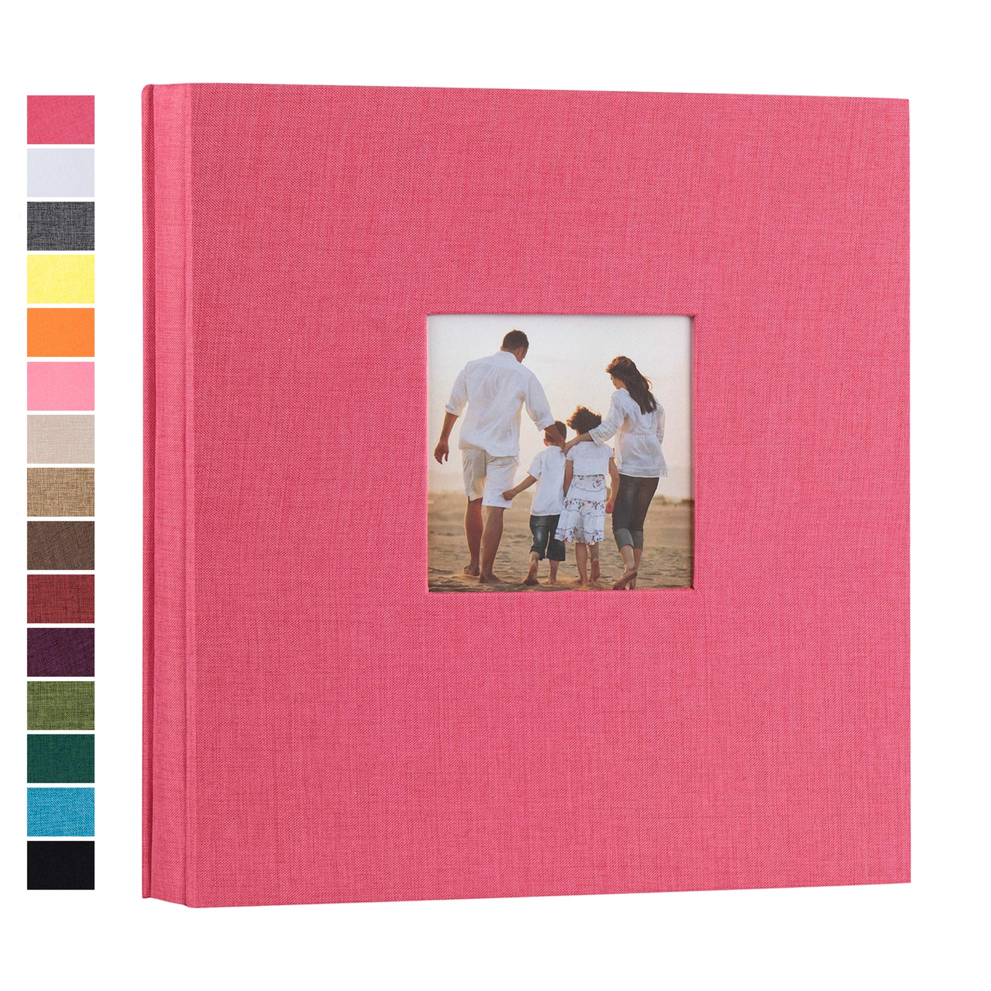 potricher Linen Hardcover Photo Album 4x6 1000 Photos Large Capacity for Family Wedding Anniversary Baby Vacation (Rose Red, 1000 Pockets)