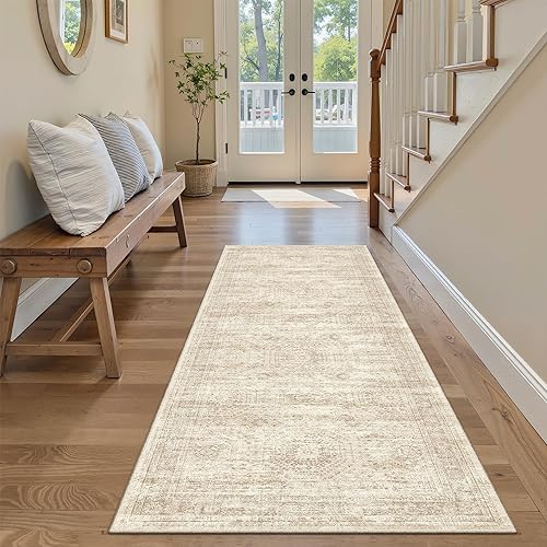 Miniatura 37 de Alfombra lavable de 8 x 10 pies, alfombra grande y suave para sala de estar, alfombra vintage beige, alfombra de 8 x 10 pies, para dormitorio,