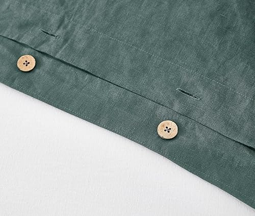 Miniatura 7 de EVERLY Juego de funda de edredón de 100 % lino puro, tamaño individual de 68 x 90 pulgadas, 2 piezas (1 funda de edredón, 1 funda de almohada),