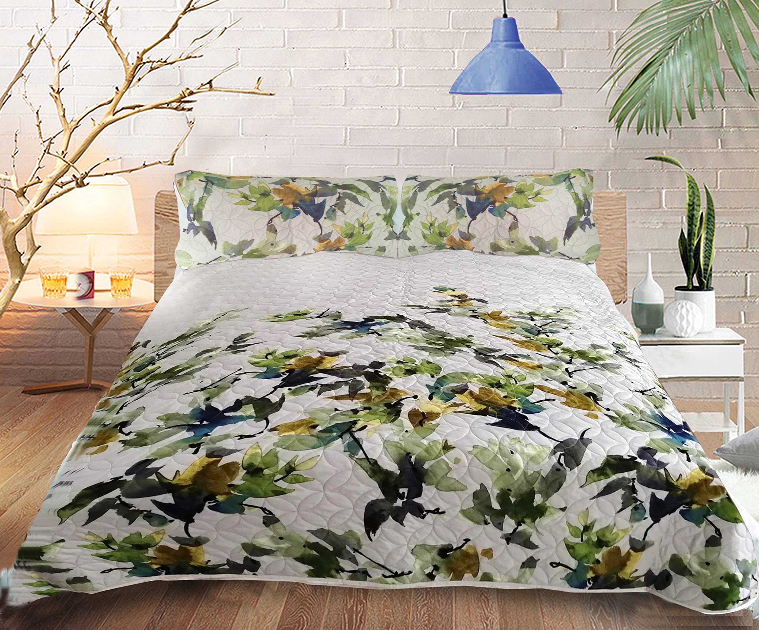 YUNLONG Microfiber Print Bedspread Duvet Cover Set, Multicolor