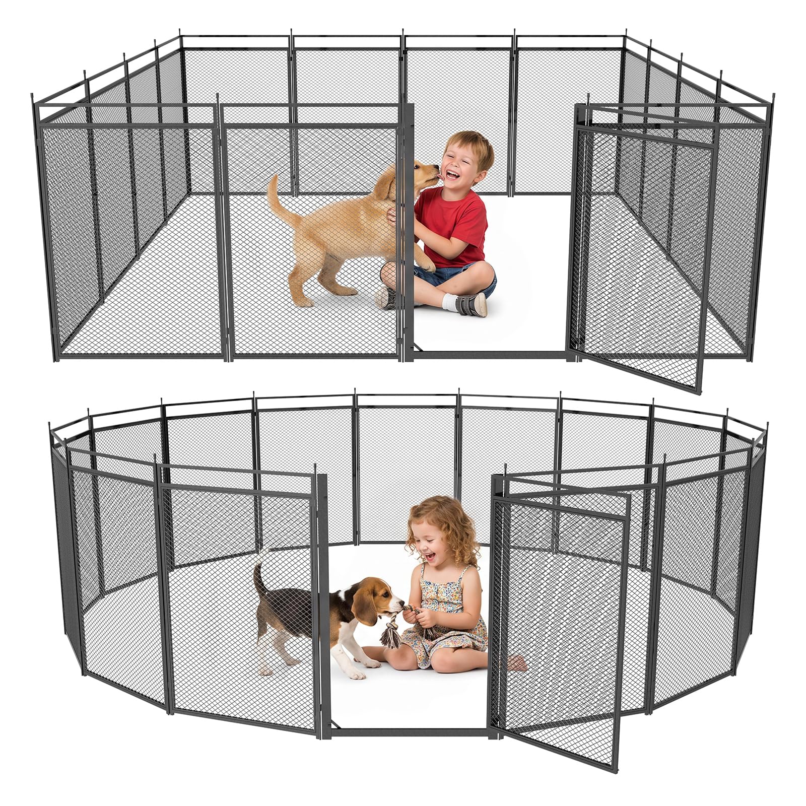 Portable Metal Dog Playpen,40" H 8 Panels Outdoor Dog Fence for Yard