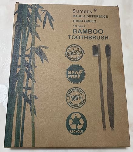 Miniatura 8 de 10 Pack Rainbow Bamboo Toothbrushes  Biodegradable & Compostable Eco-Friendly Natural Bamboo Charcoal Toothbrushes  BPA Free Soft Bristles Wooden