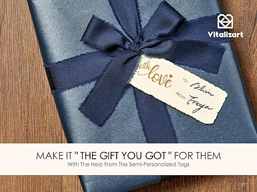 Miniatura 4 de Vitalizart Juego de papel de regalo azul de 17 pulgadas con cinta de satén similar a la seda y etiquetas de regalo, envoltura de regalo de Navidad,