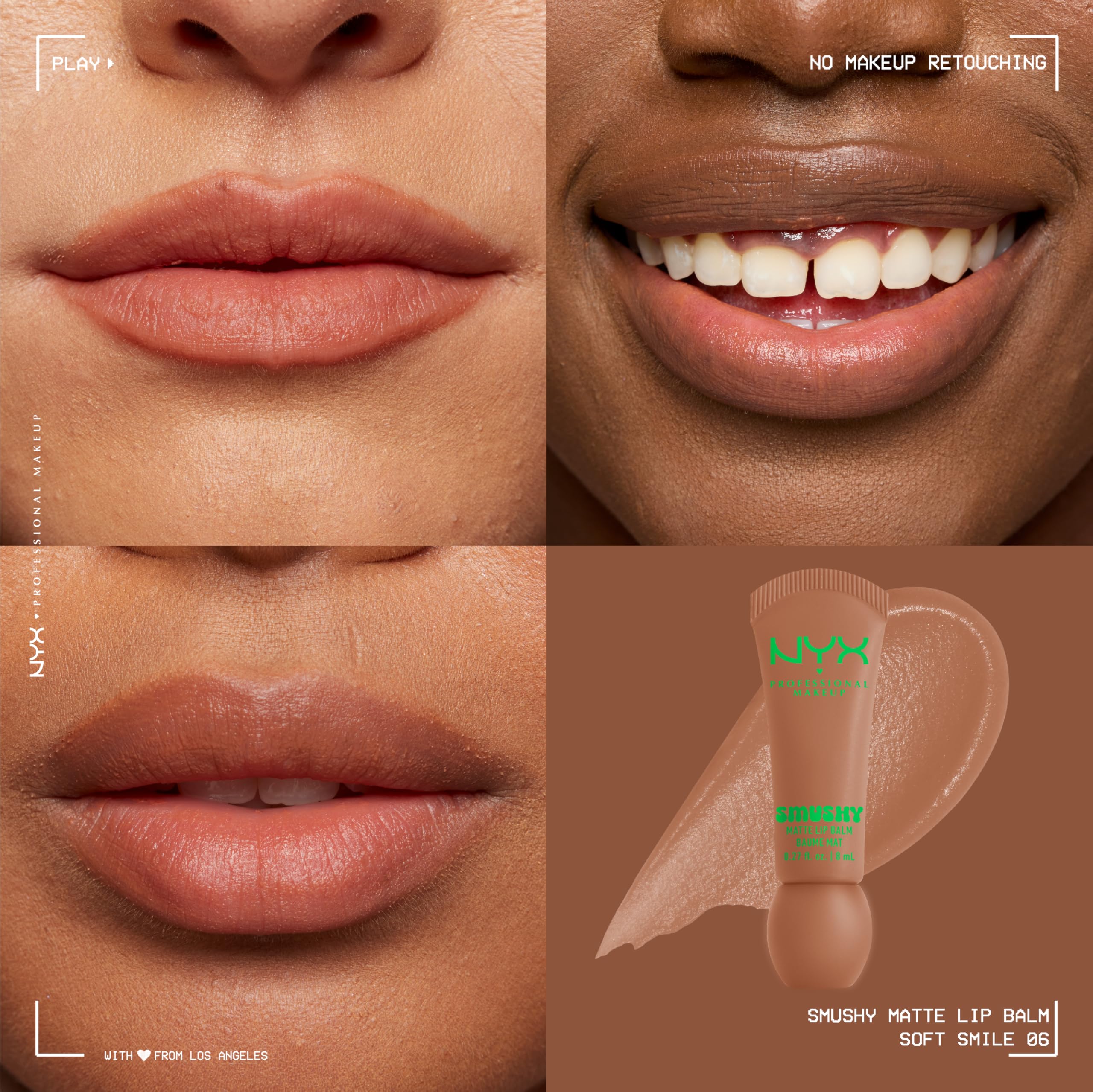 NYX Professional Makeup Smushy Matte Lip Balm, Soft Matte Finish, Hydrating & Buildable Colour, Shade: Soft Smile, 8ml - Image 2