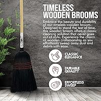 Vista 2 de Escoba de maíz Amish hecha a mano con mango de madera – Escoba resistente de 57 pulgadas para patio, vestíbulo y mercado, Escoba de paja 100%