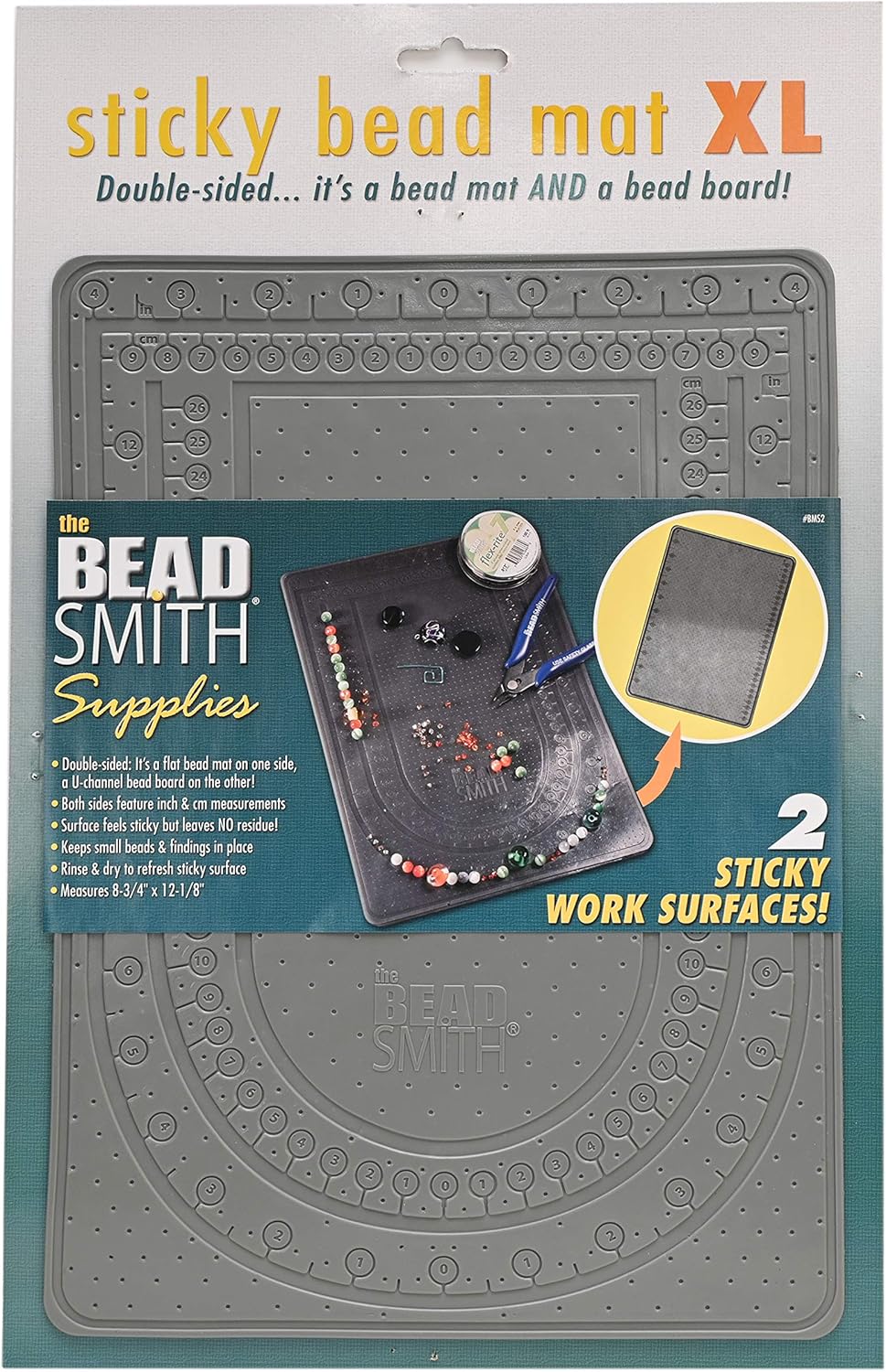 The Beadsmith Sticky Bead Mat 8.75 x 12.125 Grey Color 2021new shipping