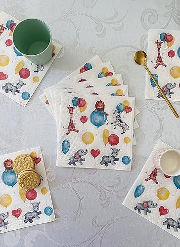 Miniatura 4 de AM Décor - 20 servilletas de papel de 3 capas suaves de papel de papel de 13 x 13 pulgadas (desplegadas) para niños