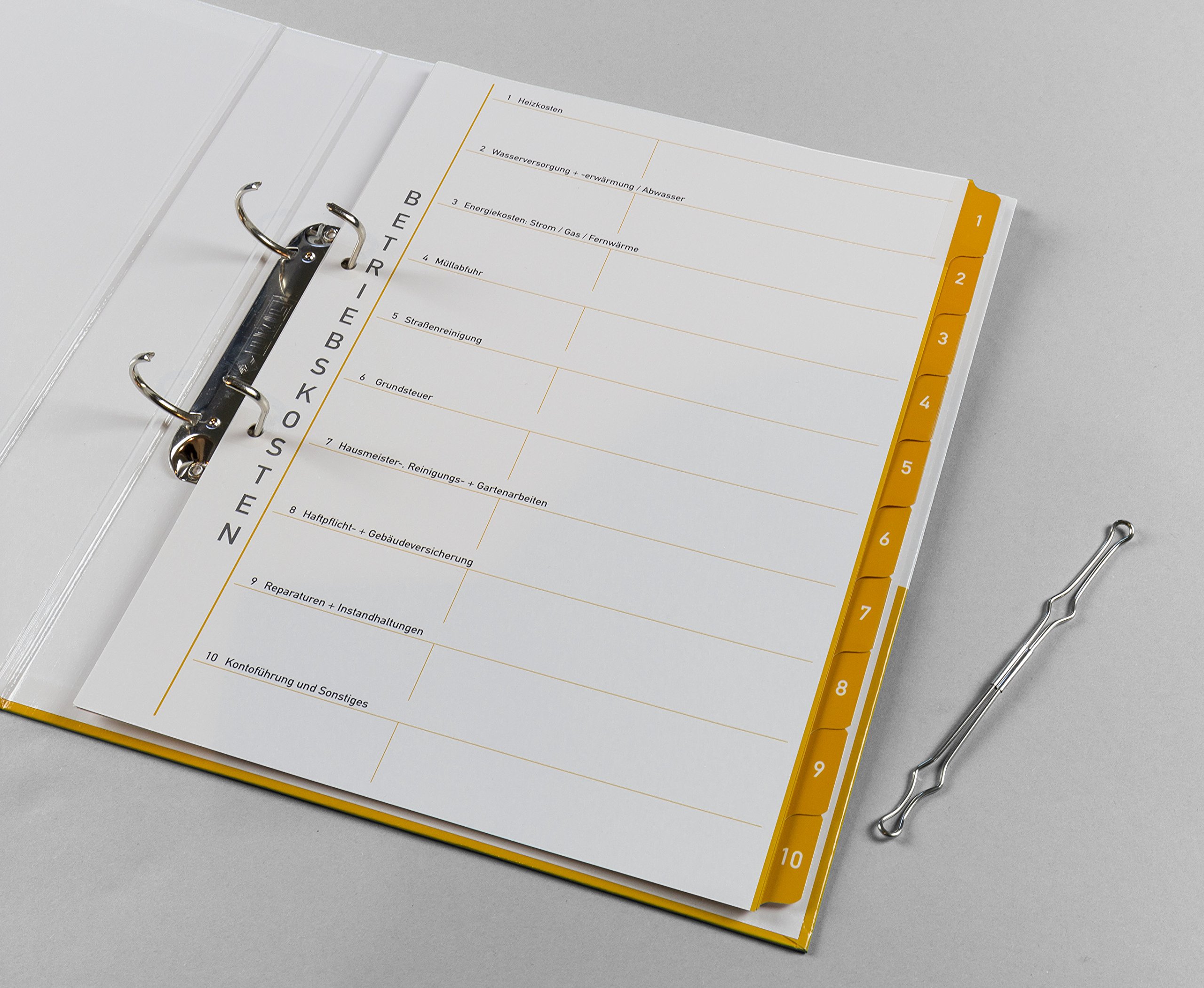 PLASTOREG Smidt GmbH 6er-Pack Themenringbücher mit Register für Versicherungen/Steuern/Vorsorge/Finanzen/Dokumente/Betriebskosten, A4, Bunt, Karton, Ringbuch