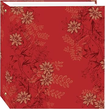 Pioneer Photo Albums TR-100D/RF Magnetic 3-Ring 100 Page Photo Album, Red Foliage Design