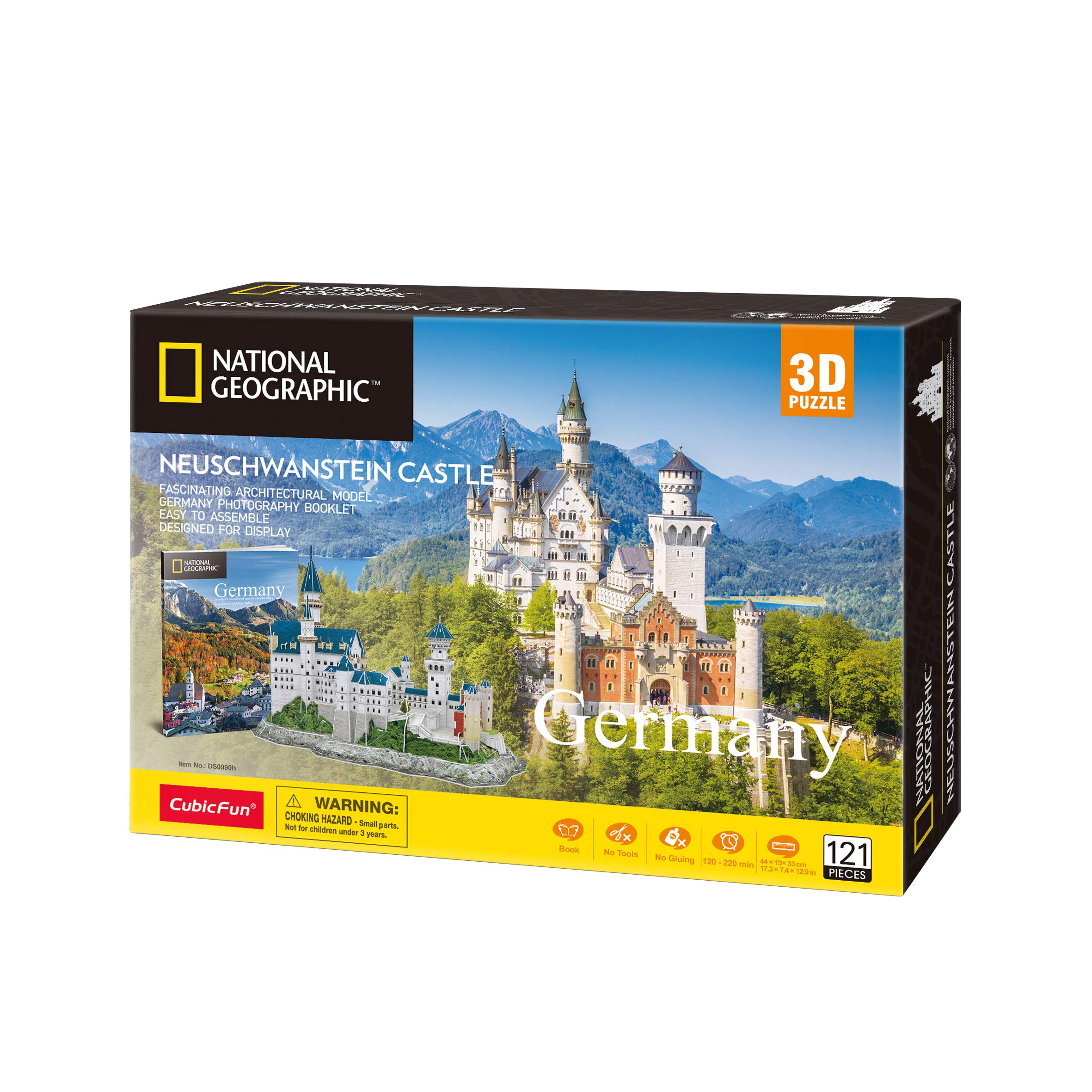 Mô Hình Giấy 3D Lắp Ráp CubicFun Lâu Đài Neuschwanstein DS0990h  128 M National Geographic Germany Neuschwanstein Castle Pp062