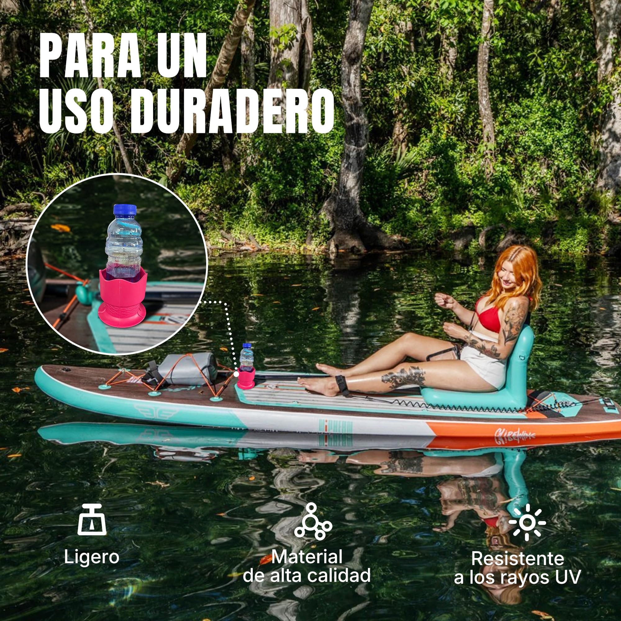 niphean Portavasos para Tabla Paddle Surf Hinchable, Accesorio Versátil | Portavasos para Tabla Paddle Surf Resistente y Estable, Kayak y Barco, Soporte Universal para Botellas Grandes