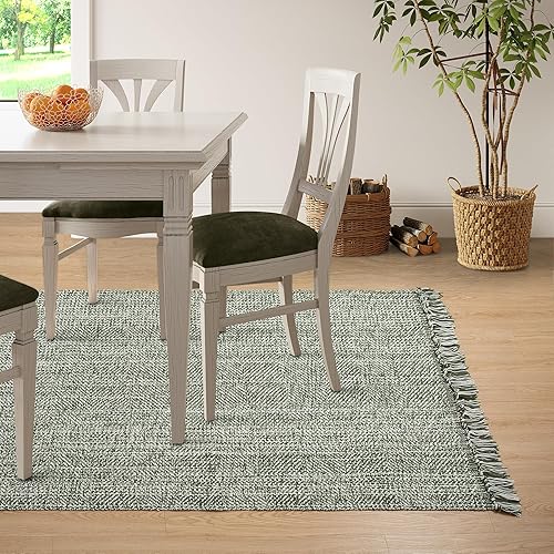 Miniatura 112 de Collive - Tapete de 27 x 43 pulgadas, lavable a máquina, para interiores y exteriores, de bajo perfil, suave algodón tejido a mano, para baño