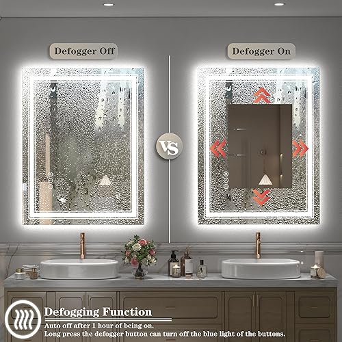 Miniatura 4 de GOLOMO Espejo de baño LED de 84 x 32 pulgadas, espejo de tocador grande regulable con luces, espejo LED iluminado para pared, antiniebla, luces