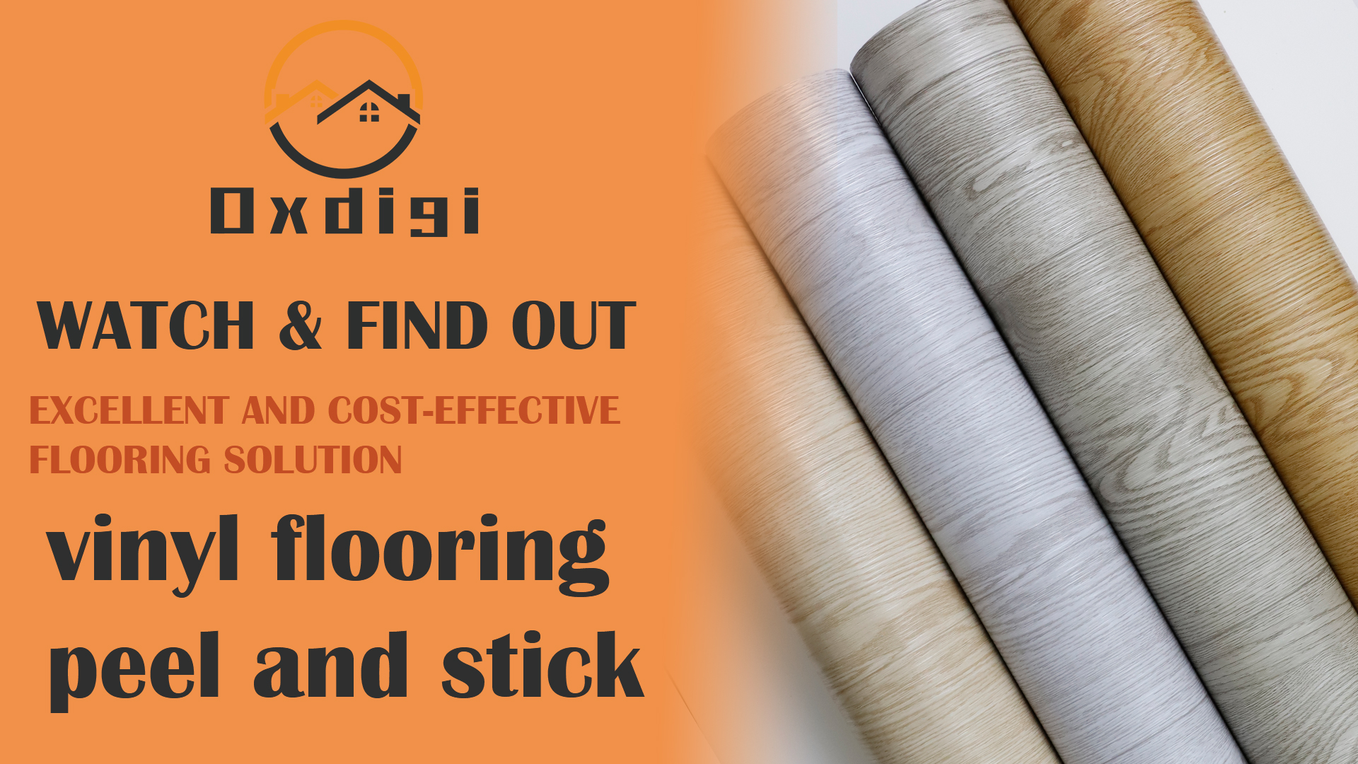 Image of Oxdigi Peel and Stick Vinyl Flooring Roll 23 inchx 118 inch /19 Sq.Ft, Thicken Self Adhesive Vinyl Floor Tiles Wood Plank Flooring Waterproof Wear-Resistant for Any Room, Easy DIY Floor Coverings, Grey Wood