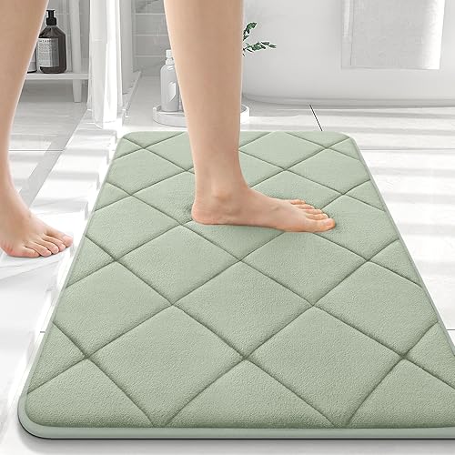 Miniatura 131 de OLANLY Tapete de baño de espuma viscoelástica de 24 x 16 pulgadas, ultra suave y absorbente, lavable a máquina, cómodo tapete de baño para suelo de