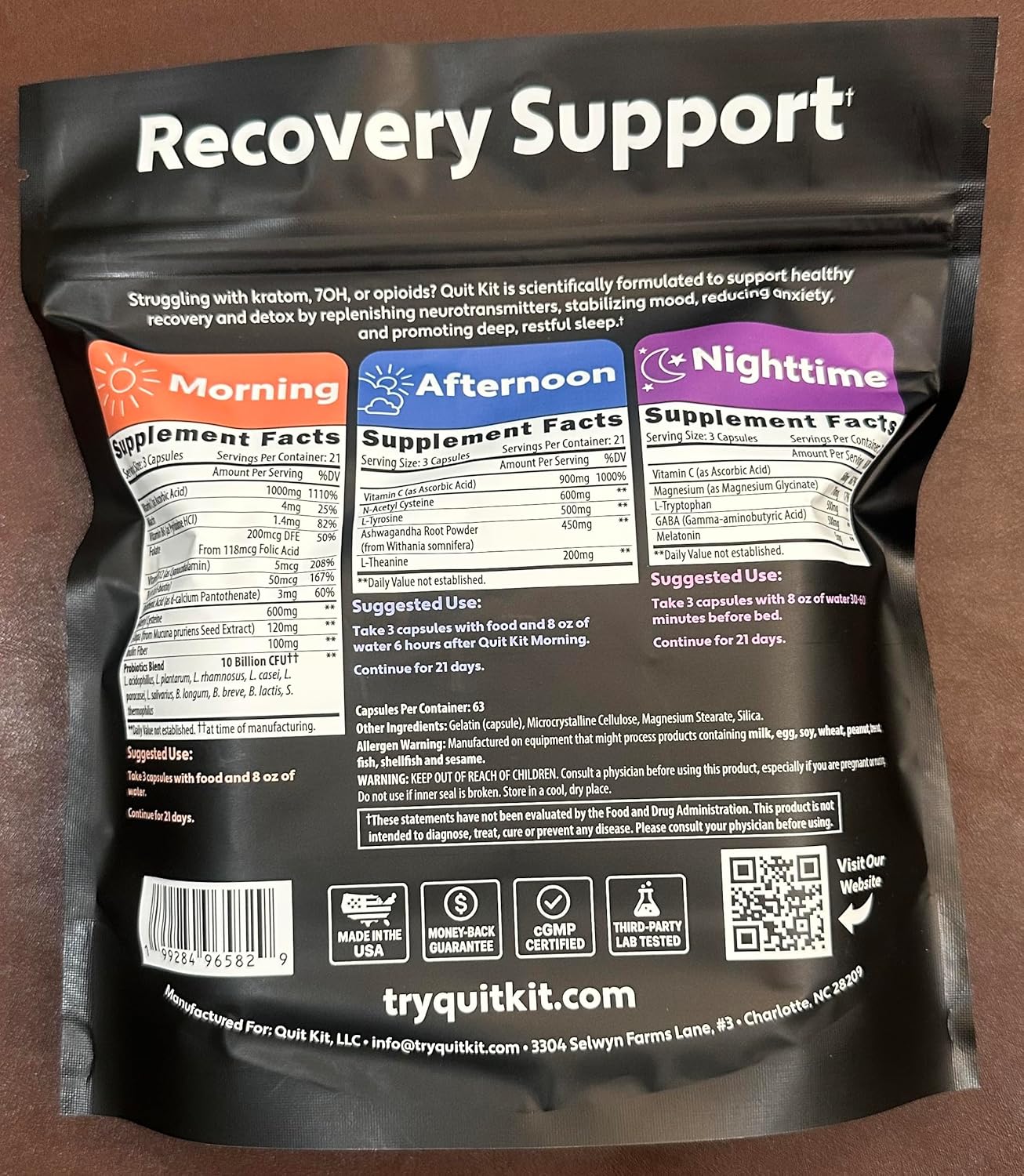 Detox & Withdrawal Support System | 21-Day Recovery Supplement for Anxiety, Stress, Sleep, Mood & Craving Support | Magnesium Glycinate, GABA, L-Theanine