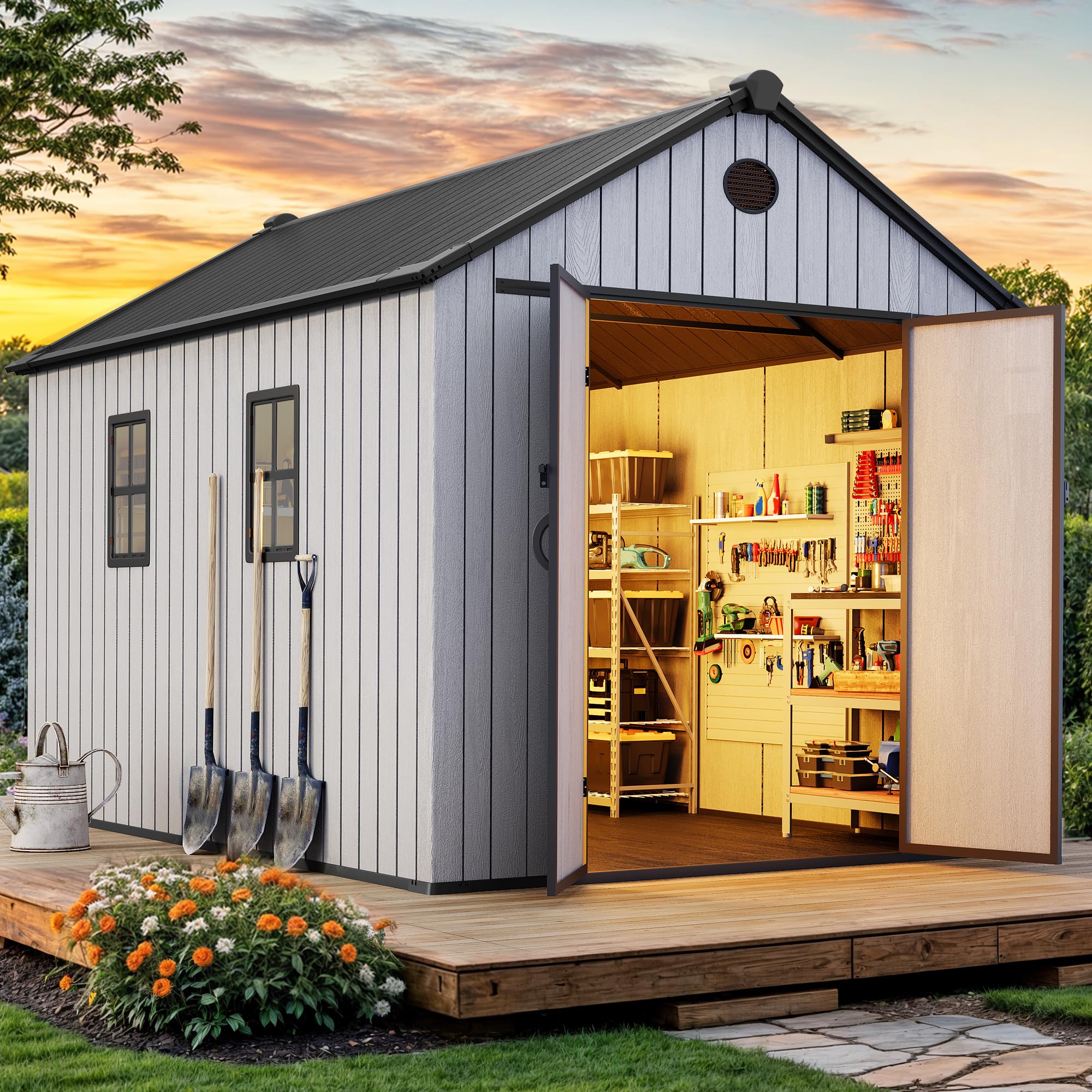YITAHOME 8x12 Shed with Windows