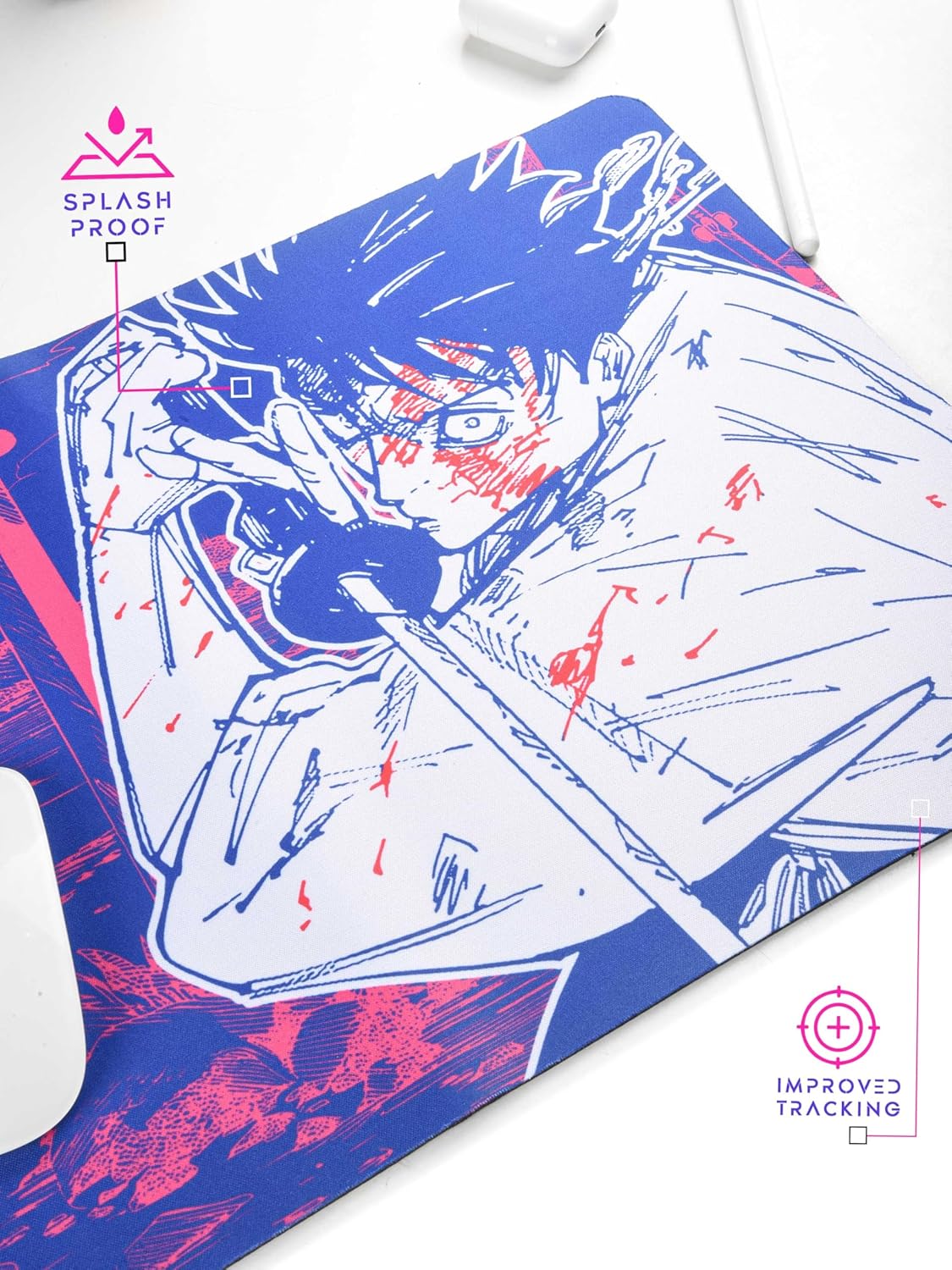Anime Desk Mat Extra Large (800mm x 300mm x 3-4mm), Printed Anti-Slip Anime Mouse Pad (Mutual Love)
