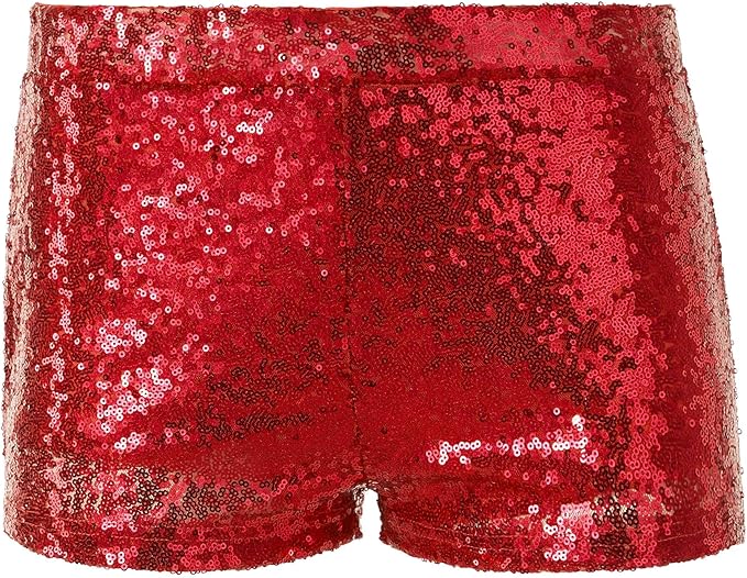 red sparkly shorts