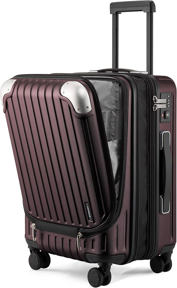 Equipaje de mano grande Grace, maleta rígida expandible de 20 pulgadas con ruedas, maleta de carcasa dura ABS+PC con candado TSA, Rojo
