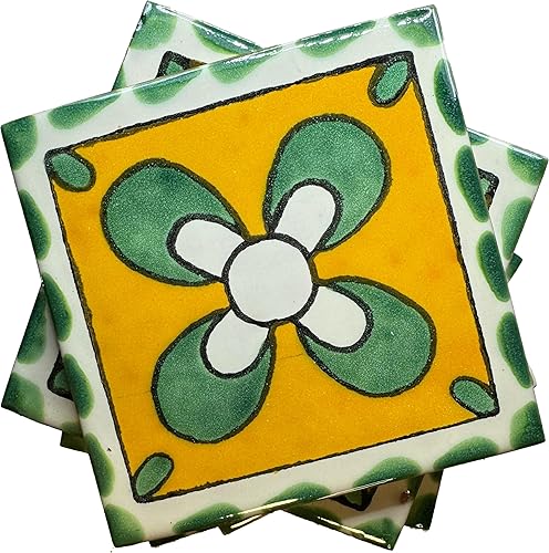 Miniatura 4 de Cerámica Talavera Azulejo Mexicano 4x4", 9 Piezas (NO Adhesivos) Calidad de Exportación A1! - EX138