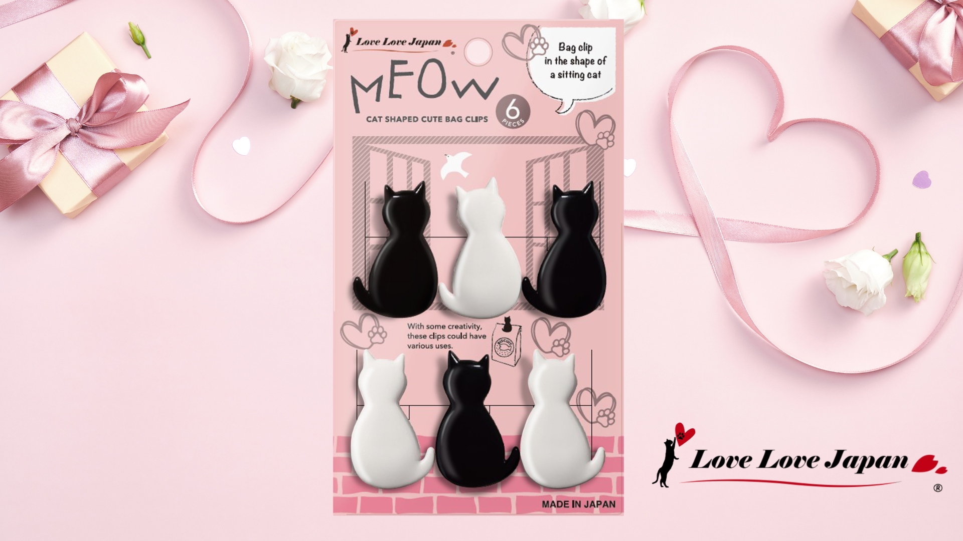 Amazon.com : Sturdy & Cute Cat Chip Clips - Set of 6 Strong Grip