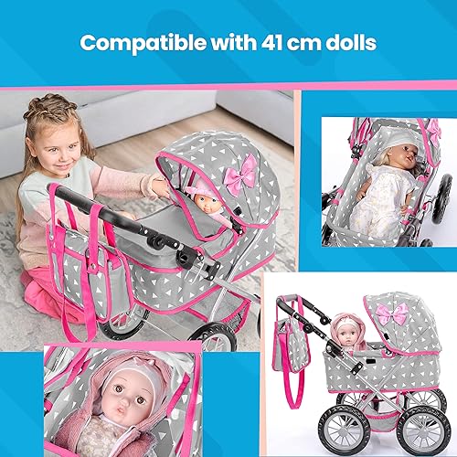 Miniatura 4 de Cochecito de muñeca de bebé  Cochecito de muñeca de bebé  Cochecito para muñecas de bebé con mango ajustable (12.99 a 24.80 pulgadas)  Cochecito