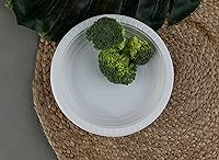 Vista 4 de Blue Sky Platos de plástico blanco de 6 pulgadas, 100 platos de plástico desechables, aptos para microondas, perfectos para fiestas de cumpleaños