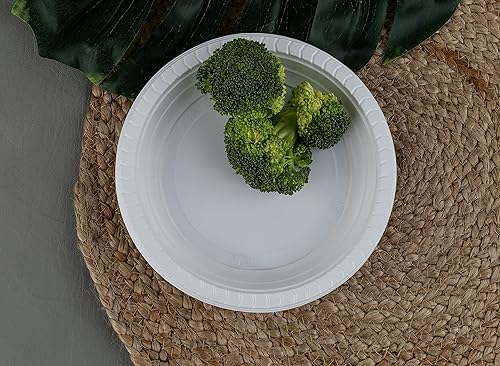 Miniatura 4 de Blue Sky Platos de plástico blanco de 6 pulgadas, 400 unidades, platos de plástico desechables, aptos para microondas, perfectos para fiestas de