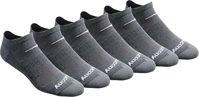 Saucony mens Multi-pack Mesh Ventilating Comfort Fit Performance No-show Socks
