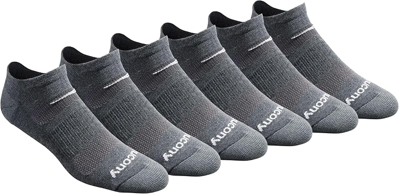 Saucony medias invisibles RunDry de malla con ventilación y ajuste cómodo para hombre, disponibles en M-XXL (6, 12, 18 pares)