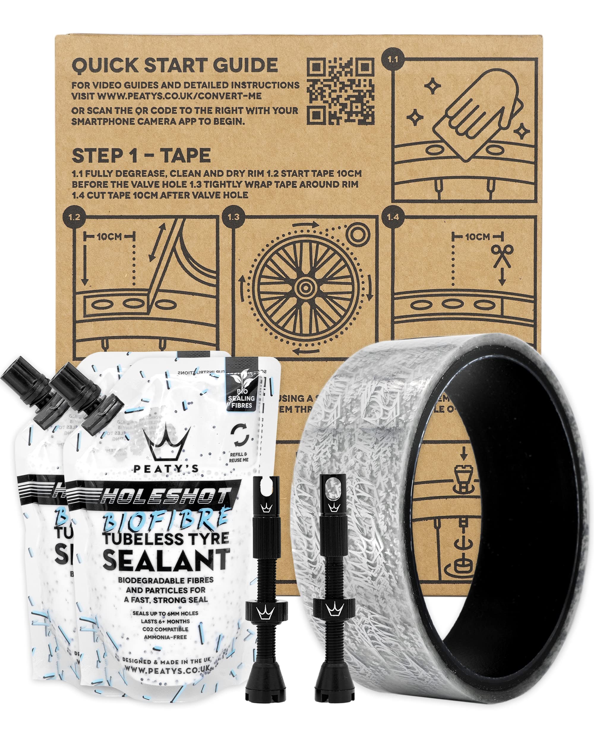 TUBELESS CONVERSION KIT MTB Enduro Black 30MM DH PCK