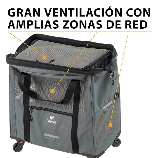 Foto 8 de 8 de Ferplast Transportin Gato Voyager Trolley, Transportín Perro, Mochila para Gatos, Asa Extensible