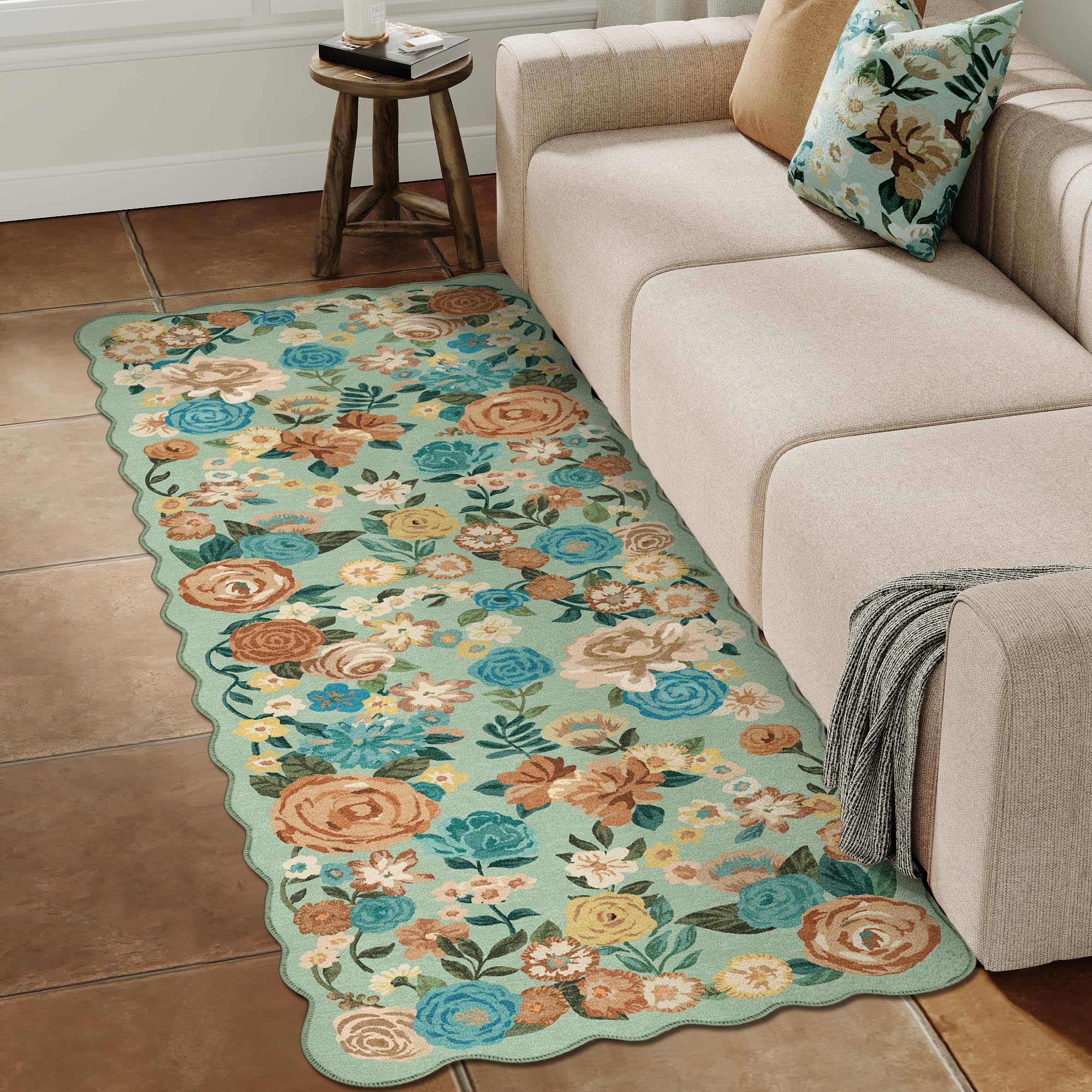 HUGEAR Vintage Teppich Wohnzimmer Wohnzimmerteppich Waschbarer rutschfest Teppiche Carpets Schlafzimmer Rug Esszimmer Büro Kinderzimmer Waschküchen Rugs Kurzflor Carpet