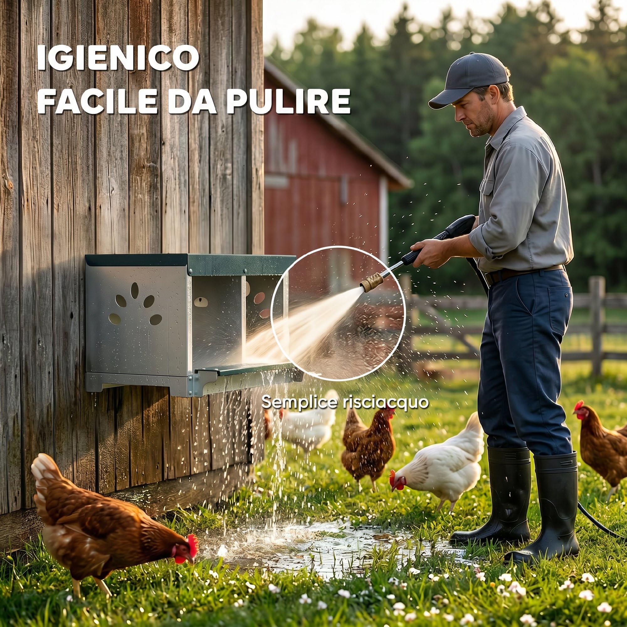 PawHut Nido per Galline Ovaiole in Acciaio a 2 Aree con Base Rialzata e Tetto, Nido Galline con Fori di Ventilazione, Facile da Pulire, 54.5x42.5x35.5 cm, Argento