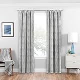 Naya Mid Century Modern Blackout Thermal Rod Pocket Window Curtain for Bedroom (1 Panel), 37 in x 63 in, Grey