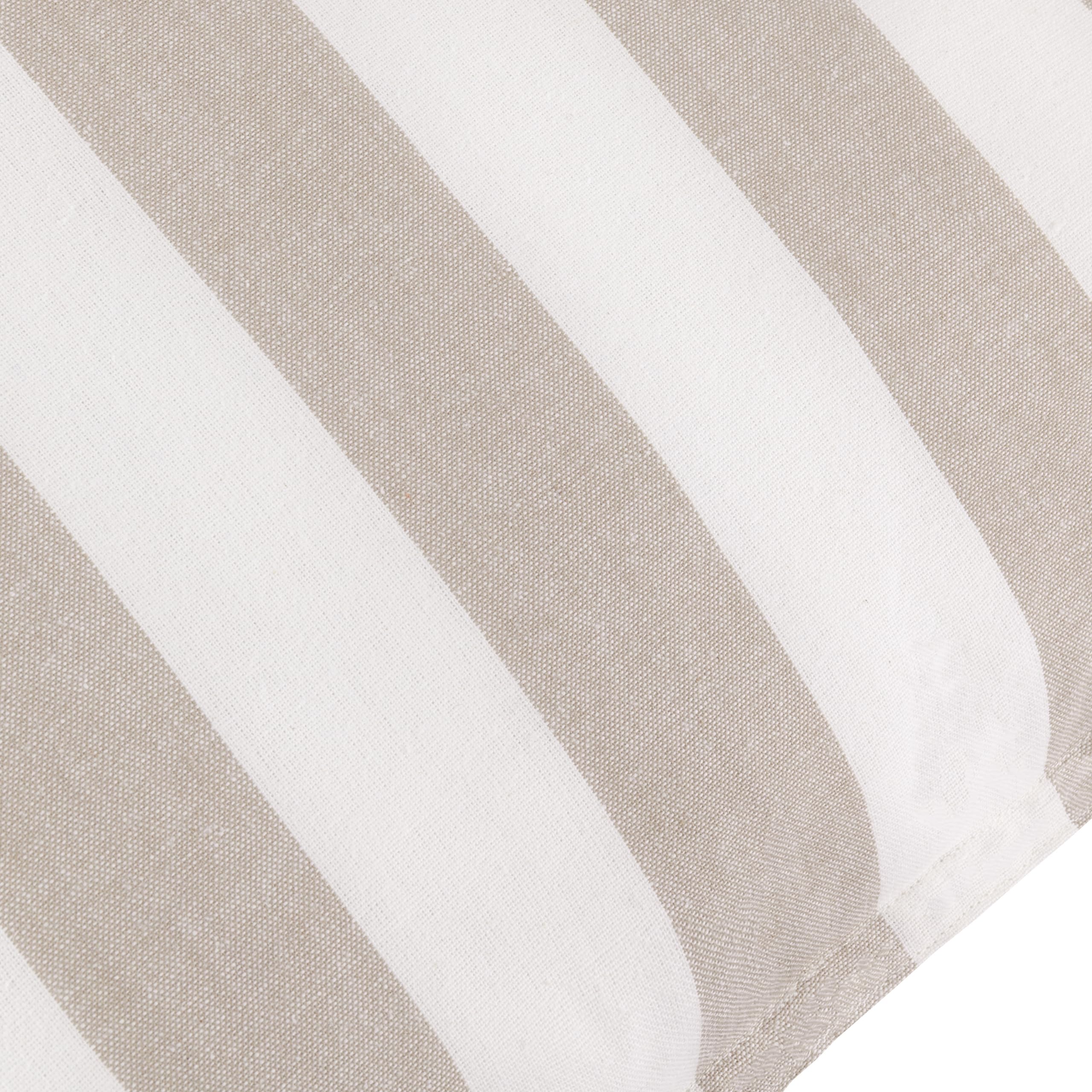Yard Hayle Cushion Cover - Reversible Water Resistant Striped Soft Cotton Outdoor Decorative Case (Natural - 50x50cm) - Image 4