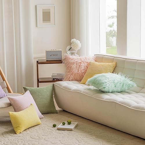 Miniatura 5 de Home Brilliant Fundas de almohada de 20 x 20 pulgadas, juego de almohadas de piel rosa para sofá, cama, 20 x 20 pulgadas, 19.7 x 19.7 in