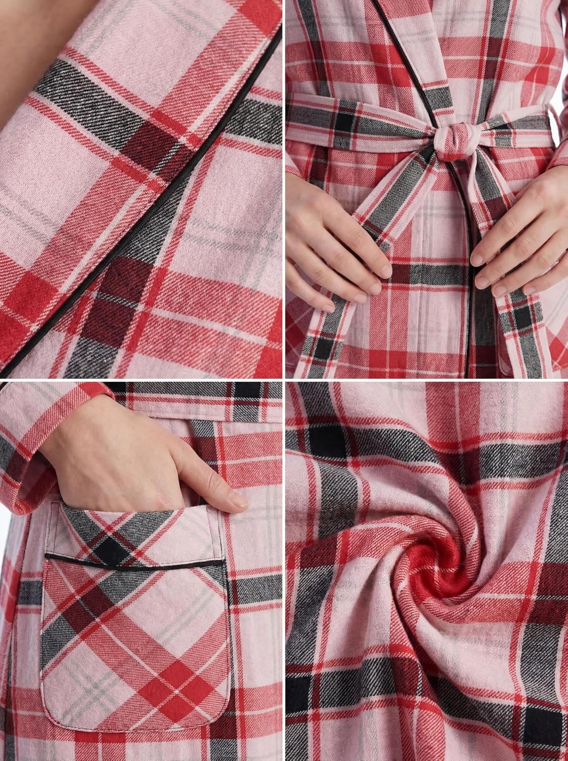 ANDREW SCOTT Women's Long Sleep Robe | 100% Cotton Flannel Warm Bathrobe | Multi Packs & Colors