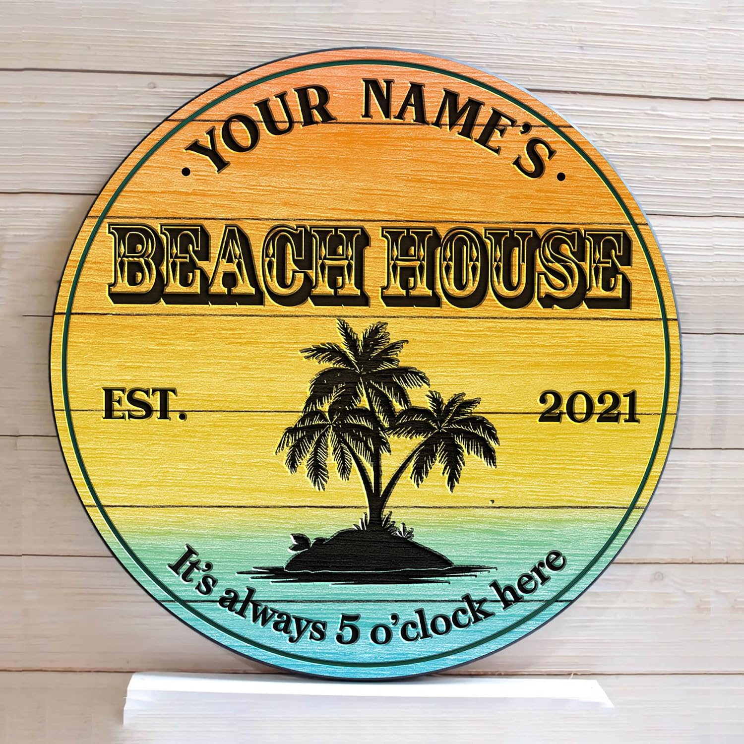 Artsy Woodsy Custom Beach House Wood Sign (Not Carved or Neon), Summer Decor, Coastal Nautical Tropical Beach Decor Outdoor Indoor, Pool Sign, Tiki Bar Backyard Bar & Grill Patio Porch Deck (04)