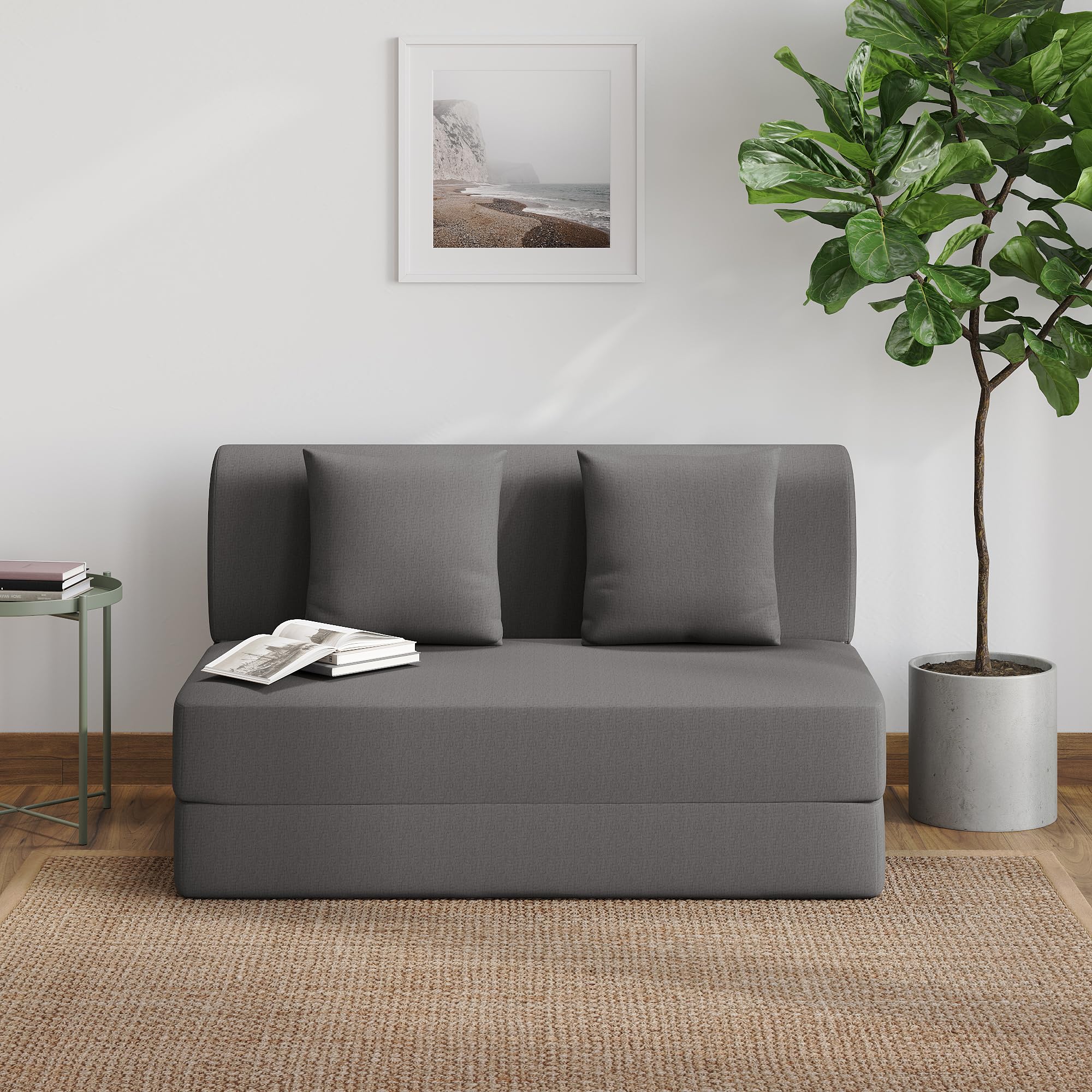 Wakefit Flipper Sofa Cum Bed - Two Seater (6'x4') Feet- WarpKnit Grey