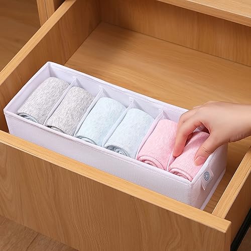 Miniatura 31 de Qozary Paquete de 3 divisores organizadores de cajones de ropa interior, cajas de almacenamiento plegables para ropa, calcetines, lencería, ropa