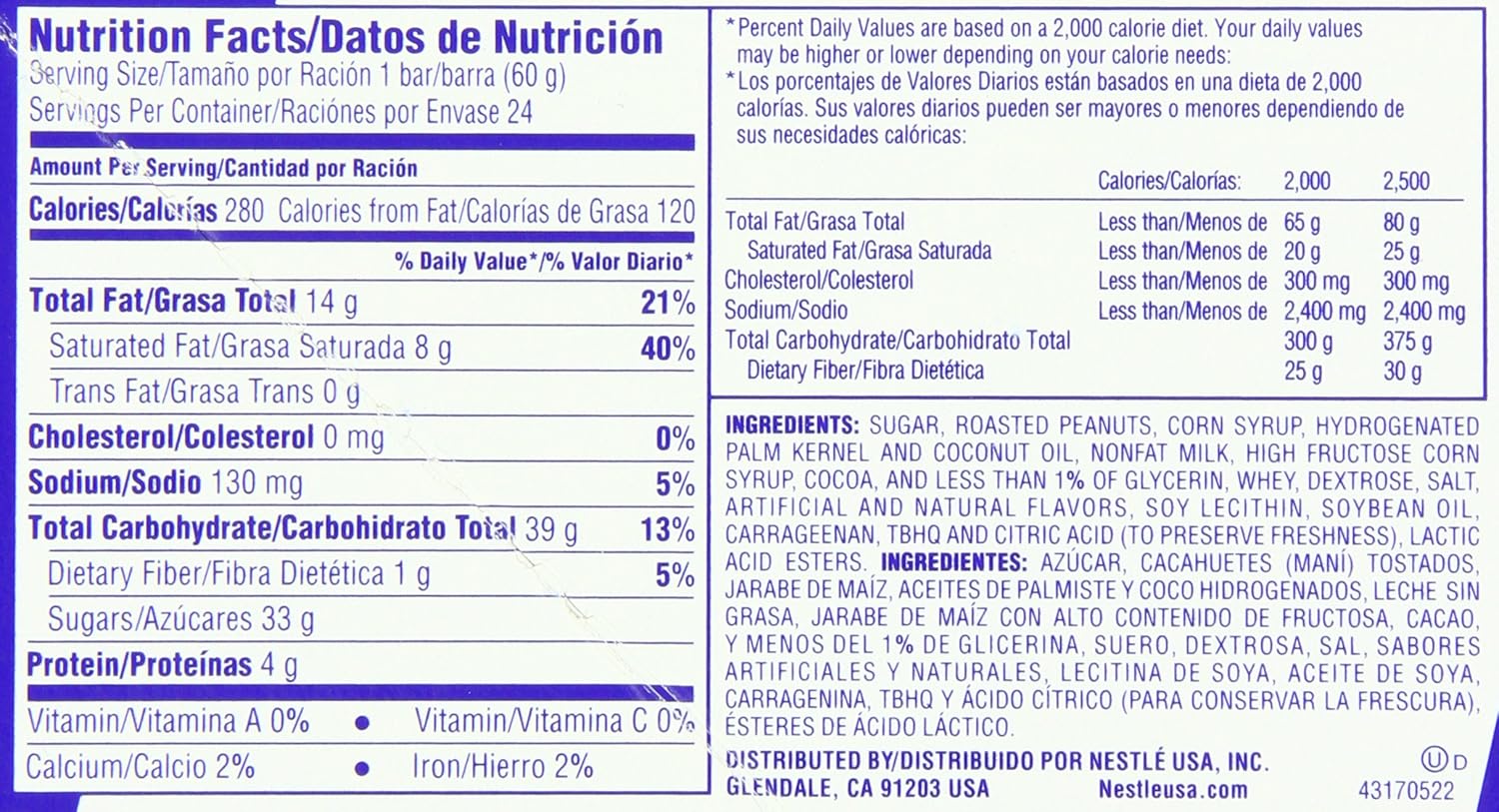 Baby Ruth Chocolate Bar, 2.1 Ounce Bars (Pack of 24)