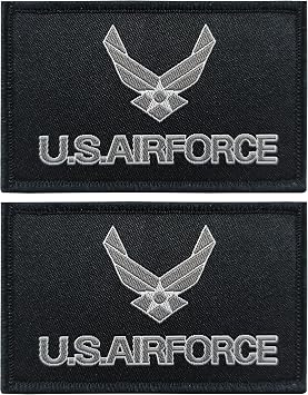 JBCD 2 Pack Black US Air Force Wings Flag Patch Force Army Flags Tactical Patch Pride Flag Patch for Clothes Hat Patch Team Military Patch