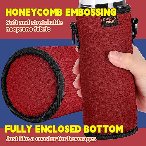 Miniatura 3 de Desing Wish Fundas aislantes portátiles de plástico de 16.9 onzas, fundas aislantes de 16, 17, 18 onzas, soporte para botellaslatas con correa para