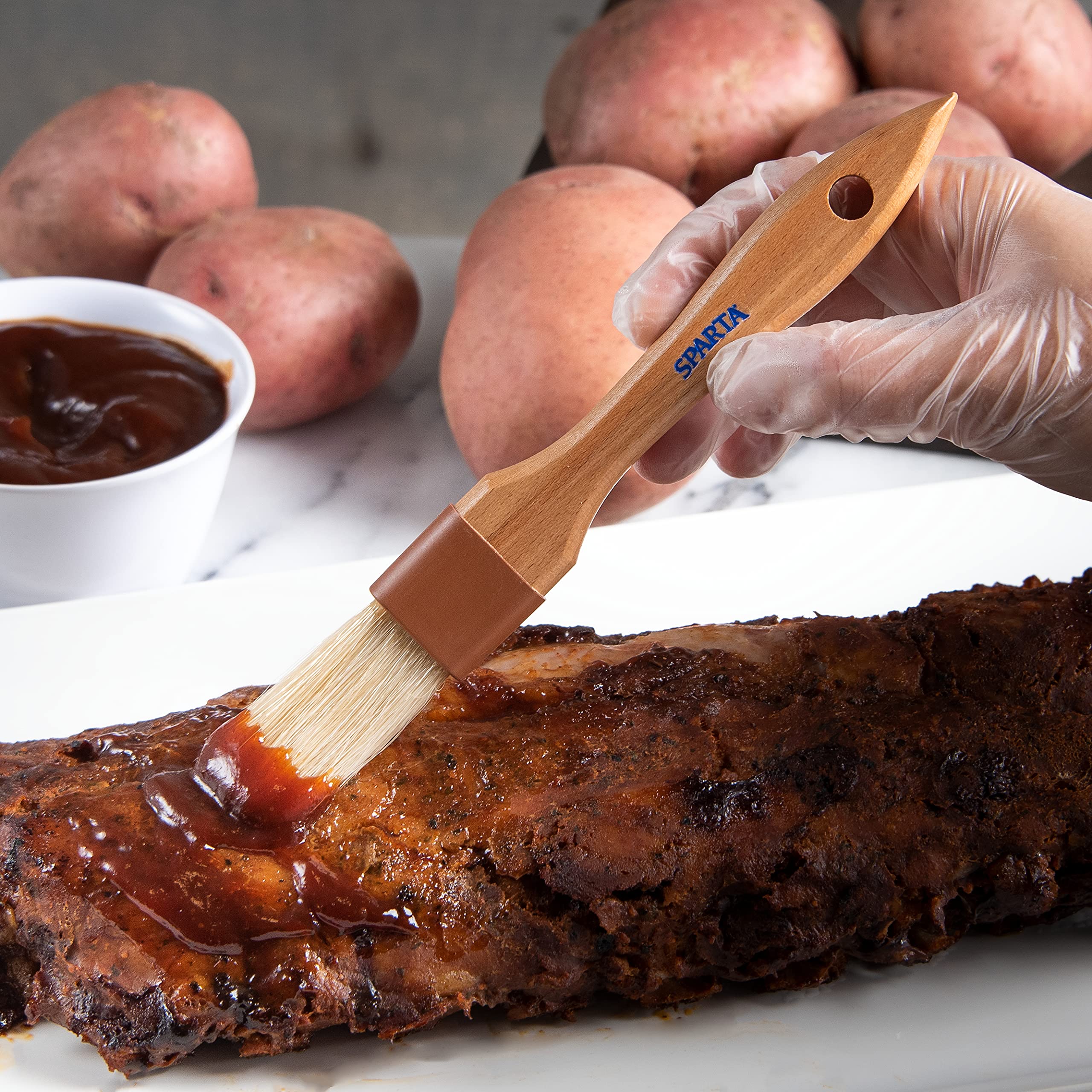 Carlisle Sparta Pastry Basting Brush, Boar Bristles, Hardwood Handle