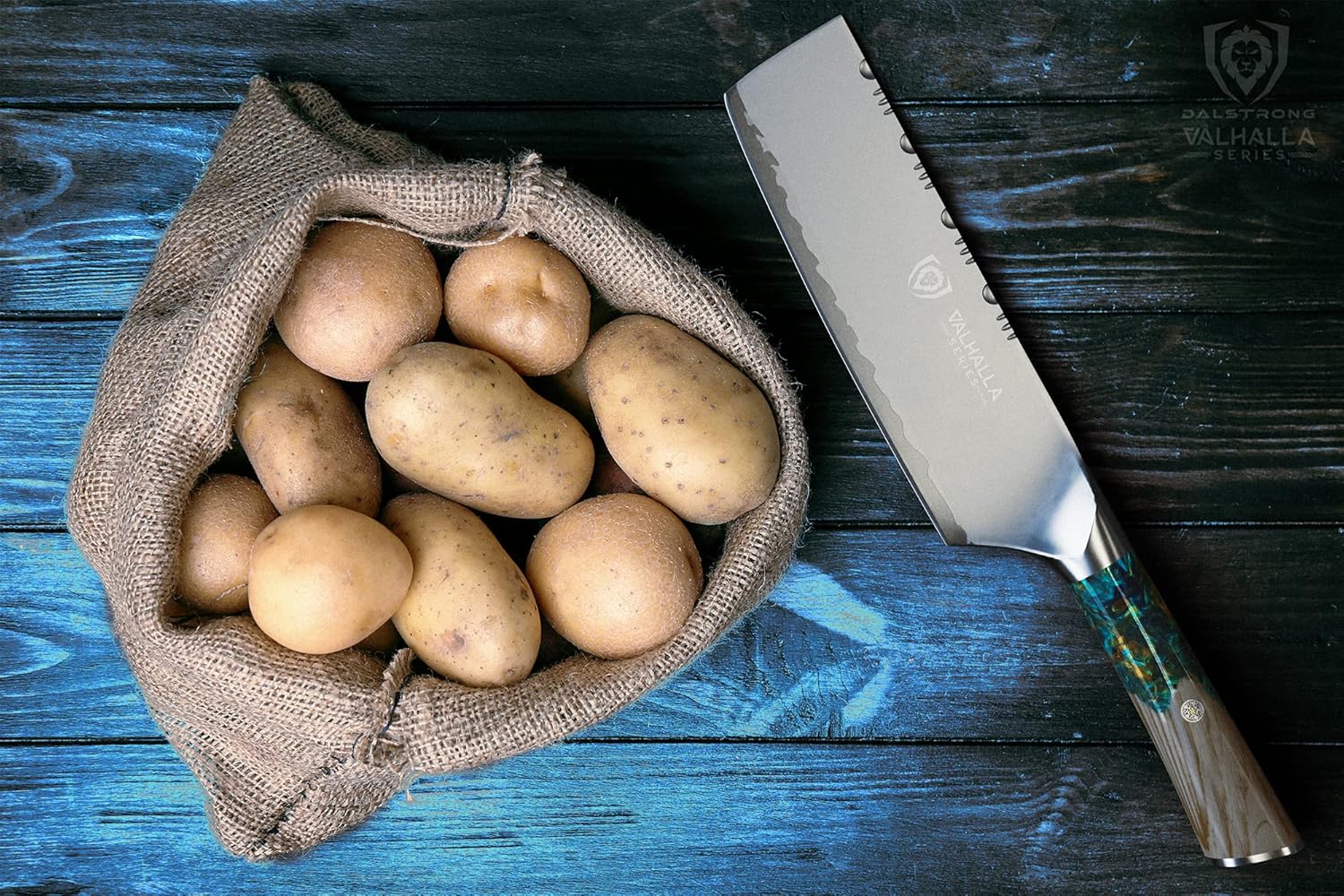 Dalstrong Nakiri Knife - 7 inch - Valhalla Series - 9CR18MOV High Carbon Steel - Vegetable Kitchen Knife - Celestial Resin & Wood Handle - Razor Sharp Asian Knife Gift- w/Sheath